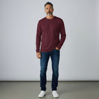 Maroon White Men's Full Sleeve T-Shirt
