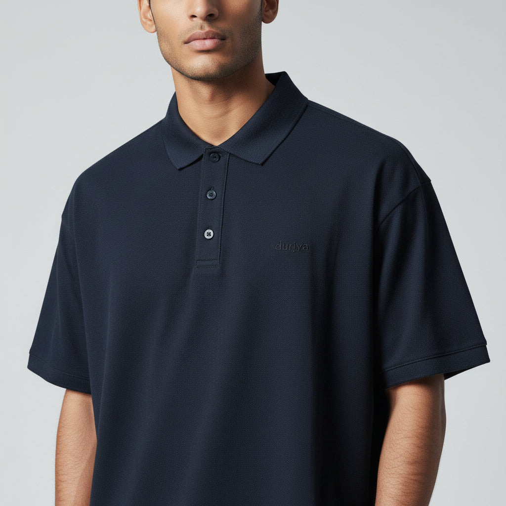 Navy Luxe Polo Co-Ord Set