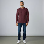 Maroon White Men's Full Sleeve T-Shirt
