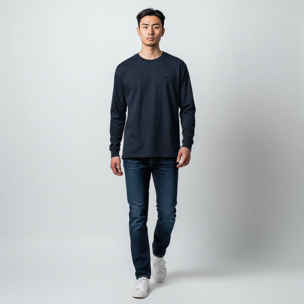 Royal Blue White Men's Full Sleeve T-Shirt