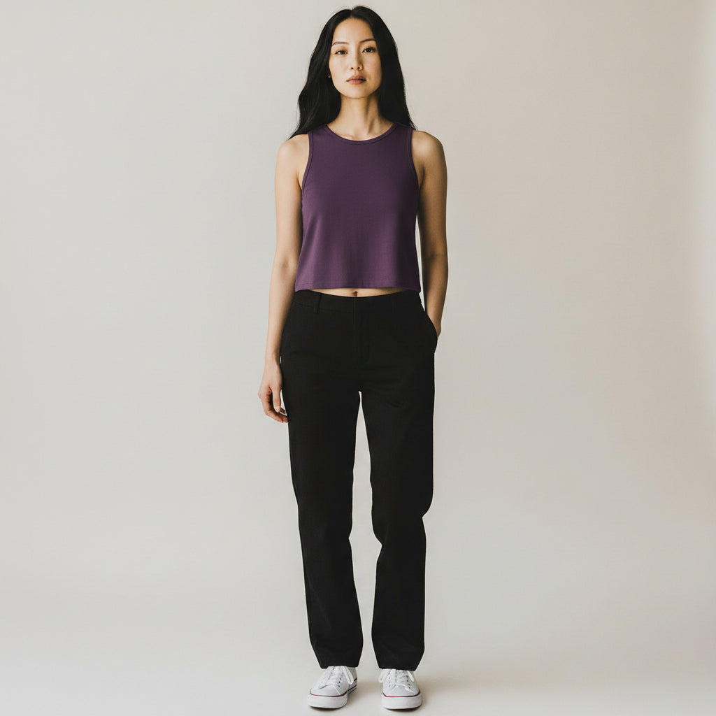Purple Women Crop Tank