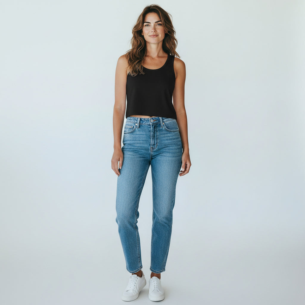 Black Women Crop Tank